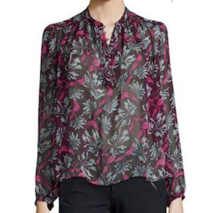 Rebecca Taylor Mystic Floral Plum silk blouse
